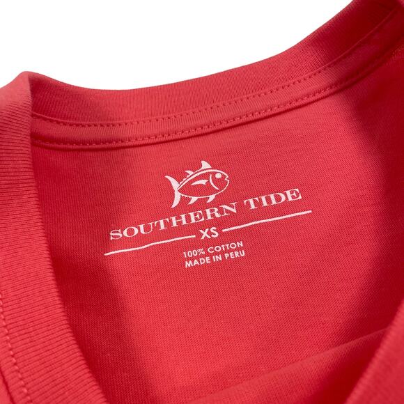 NWT Southern Tide Short Sleeve Drinkin' in the USA Pocket Tee Red Mens XS - Picture 3 of 6